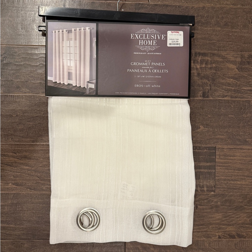 Exclusive Home Curtains.  Grommet panels set of 2.  Eros- Off white.  Brand new.